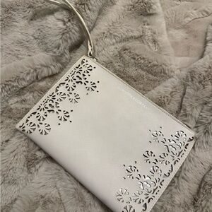 New York & Company Ivory Wristlet with Cut-Out Design